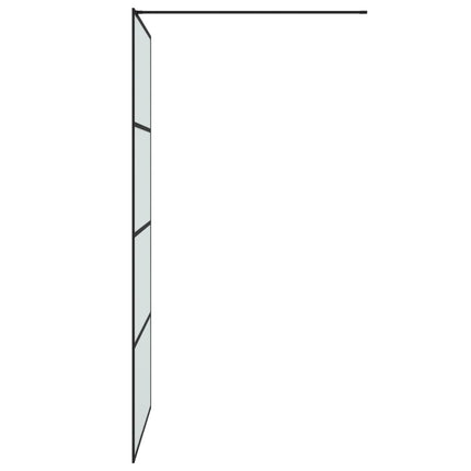 brusevæg 100x195 cm matteret sikkerhedsglas sort