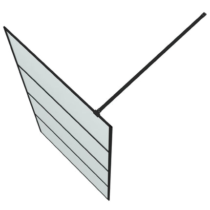 brusevæg 100x195 cm matteret sikkerhedsglas sort