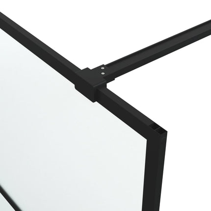 brusevæg 100x195 cm matteret sikkerhedsglas sort