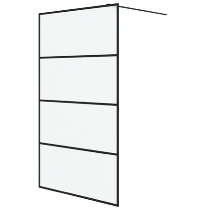 brusevæg 115x195 cm matteret sikkerhedsglas sort