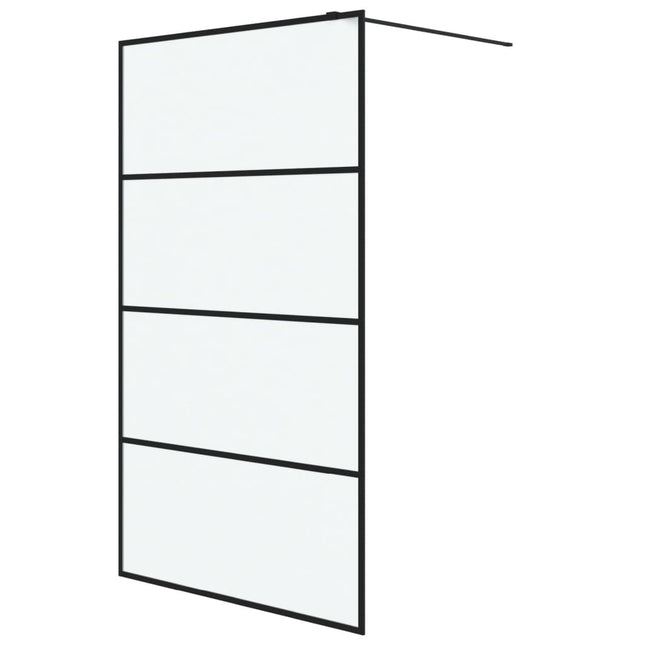 brusevæg 115x195 cm matteret sikkerhedsglas sort