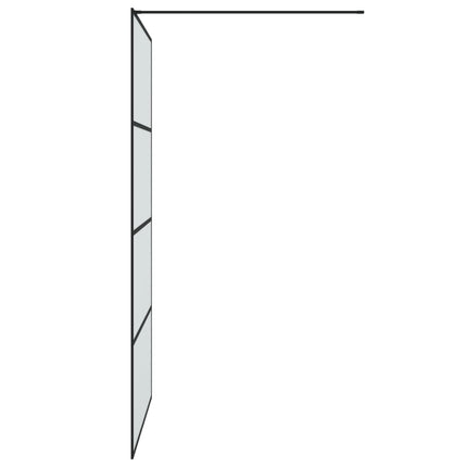 brusevæg 115x195 cm matteret sikkerhedsglas sort