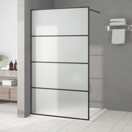brusevæg 115x195 cm matteret sikkerhedsglas sort