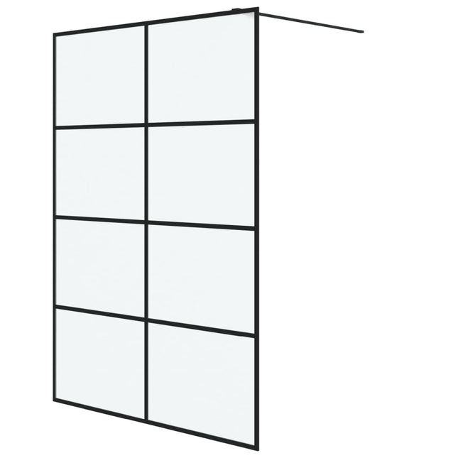 brusevæg 140x195 cm matteret sikkerhedsglas sort