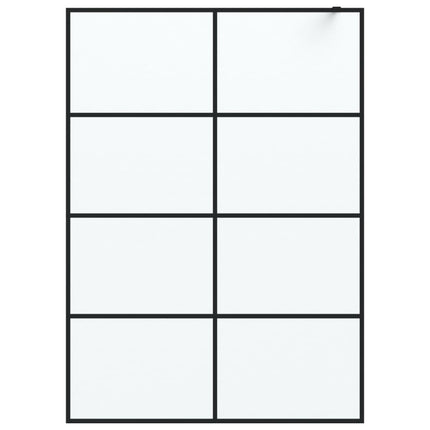 brusevæg 140x195 cm matteret sikkerhedsglas sort