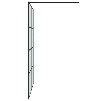 brusevæg 140x195 cm matteret sikkerhedsglas sort