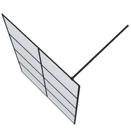 brusevæg 140x195 cm matteret sikkerhedsglas sort