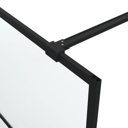 brusevæg 140x195 cm matteret sikkerhedsglas sort
