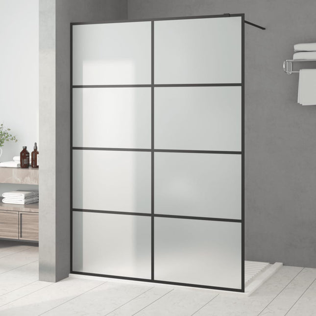 brusevæg 140x195 cm matteret sikkerhedsglas sort