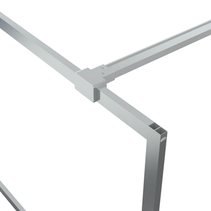 brusevæg 80x195 cm klart sikkerhedsglas sølvfarvet