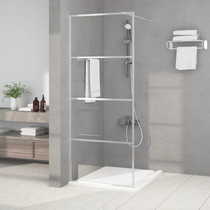 brusevæg 80x195 cm klart sikkerhedsglas sølvfarvet