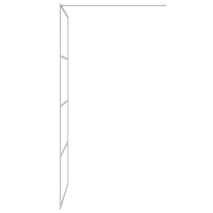 brusevæg 100x195 cm klart sikkerhedsglas sølvfarvet