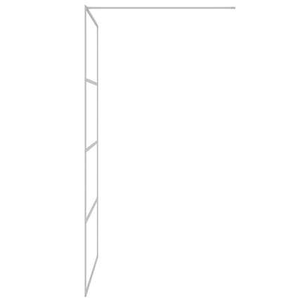 brusevæg 115x195 cm klart sikkerhedsglas sølvfarvet