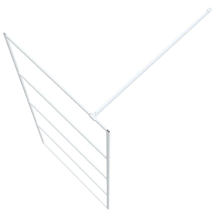 brusevæg 90x195 cm klart sikkerhedsglas hvid
