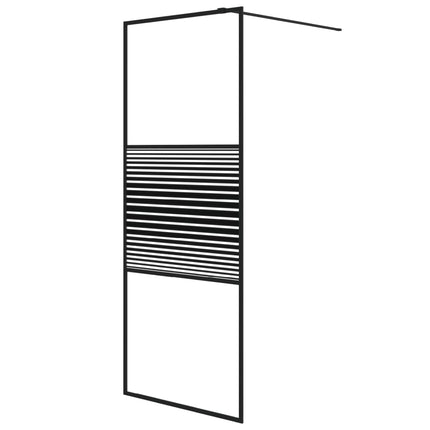 brusevæg 80x195 cm klart sikkerhedsglas sort