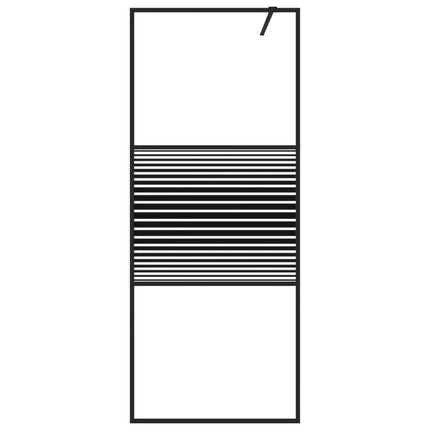 brusevæg 80x195 cm klart sikkerhedsglas sort