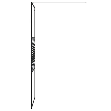 brusevæg 80x195 cm klart sikkerhedsglas sort