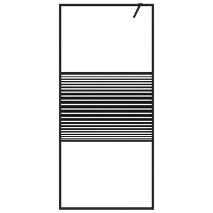 brusevæg 90x195 cm klart sikkerhedsglas sort