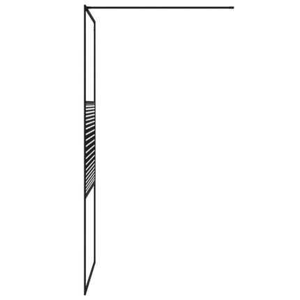 brusevæg 90x195 cm klart sikkerhedsglas sort