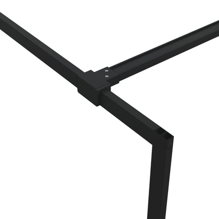 brusevæg 90x195 cm klart sikkerhedsglas sort
