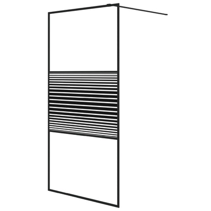 brusevæg 100x195 cm klart sikkerhedsglas sort