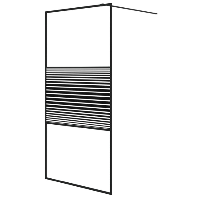 brusevæg 100x195 cm klart sikkerhedsglas sort
