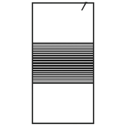 brusevæg 100x195 cm klart sikkerhedsglas sort
