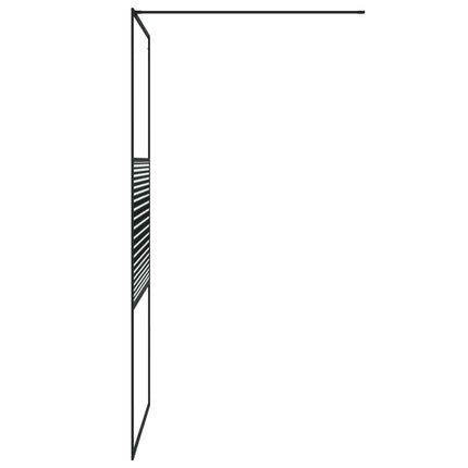 brusevæg 100x195 cm klart sikkerhedsglas sort