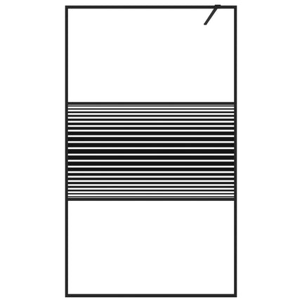 brusevæg 115x195 cm klart sikkerhedsglas sort