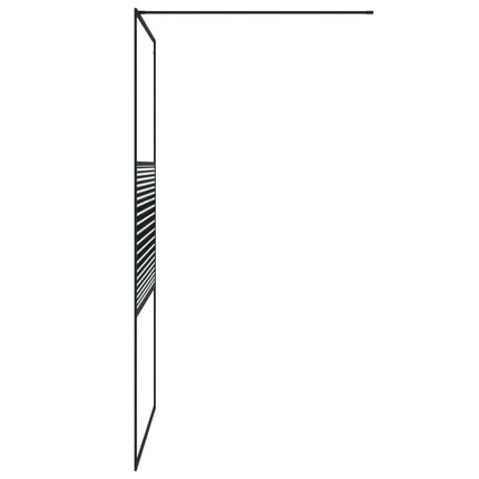 brusevæg 115x195 cm klart sikkerhedsglas sort
