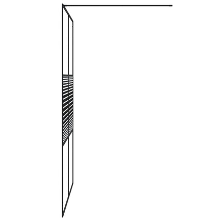 brusevæg 140x195 cm klart sikkerhedsglas sort