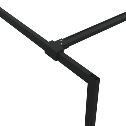 brusevæg 140x195 cm klart sikkerhedsglas sort