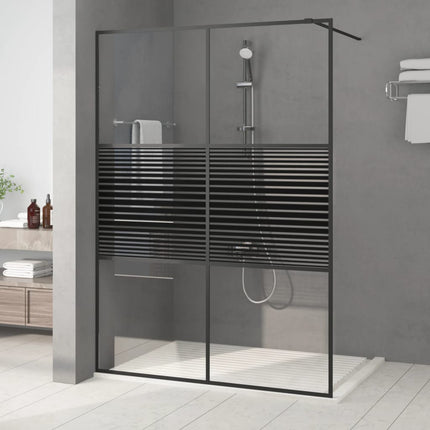 brusevæg 140x195 cm klart sikkerhedsglas sort