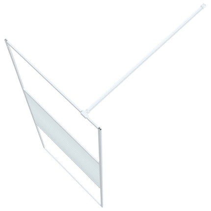 brusevæg 80x195 cm klart sikkerhedsglas hvid