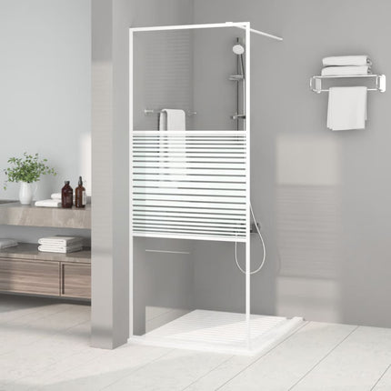 brusevæg 80x195 cm klart sikkerhedsglas hvid