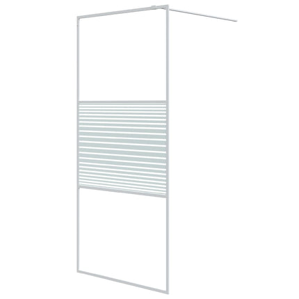 brusevæg 90x195 cm klart sikkerhedsglas hvid