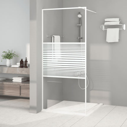 brusevæg 90x195 cm klart sikkerhedsglas hvid