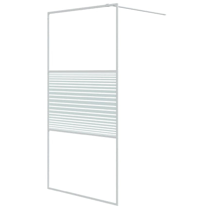 brusevæg 100x195 cm klart sikkerhedsglas hvid
