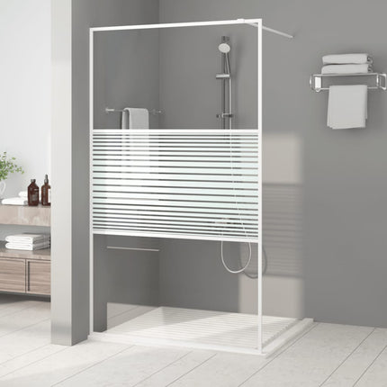 brusevæg 115x195 cm klart sikkerhedsglas hvid