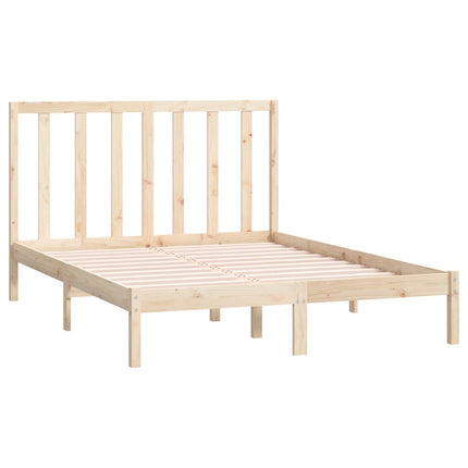 sengeramme uden madras 135x190 cm massivt fyrretræ hvid