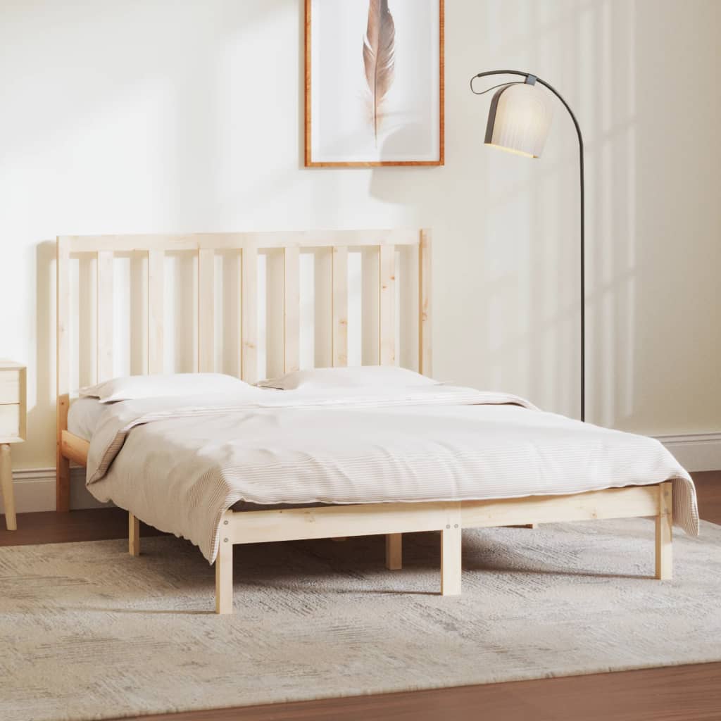 sengeramme uden madras 135x190 cm massivt fyrretræ hvid
