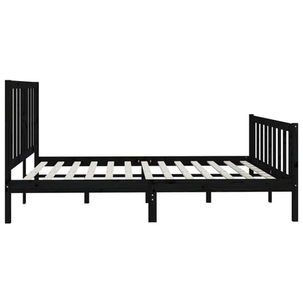sengeramme 200x200 cm massivt træ sort