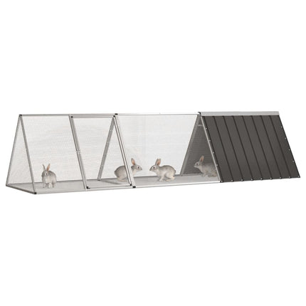kaninbur antracit 302,5x80,5x71 cm galvaniseret stål