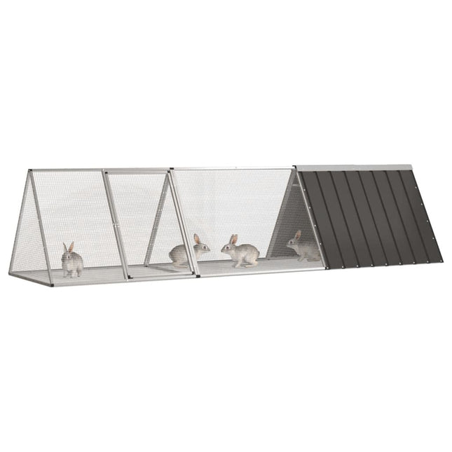 kaninbur antracit 302,5x80,5x71 cm galvaniseret stål