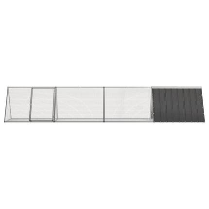 kaninbur 403,5x80,5x71 cm galvaniseret stål antracitgrå