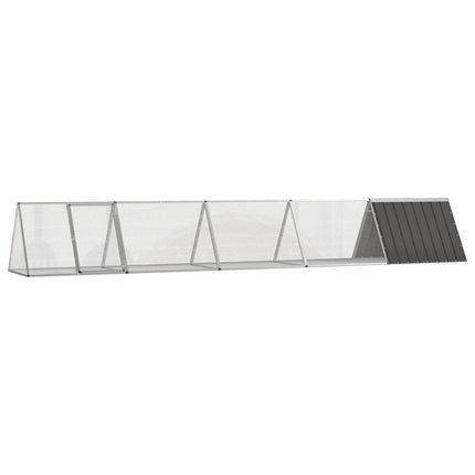 kaninbur 504,5x80,5x71 cm galvaniseret stål antracitgrå