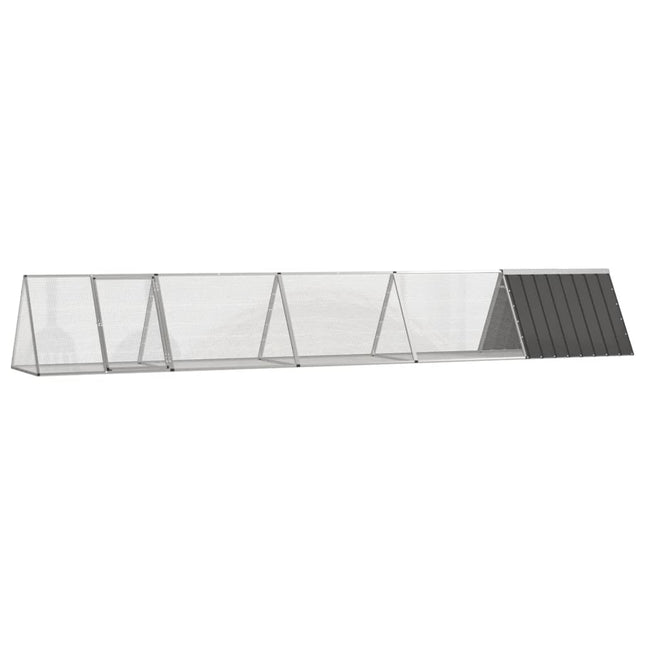 kaninbur 504,5x80,5x71 cm galvaniseret stål antracitgrå