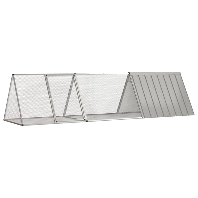 kaninbur grå 302,5x80,5x71 cm galvaniseret stål