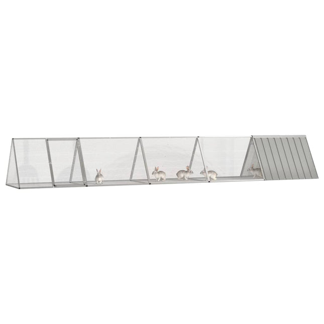 kaninbur 504,5x80,5x71 cm galvaniseret stål grå