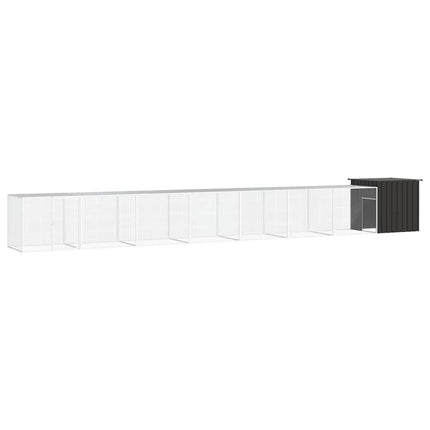 hønsegård 800x91x100 cm galvaniseret stål antracitgrå